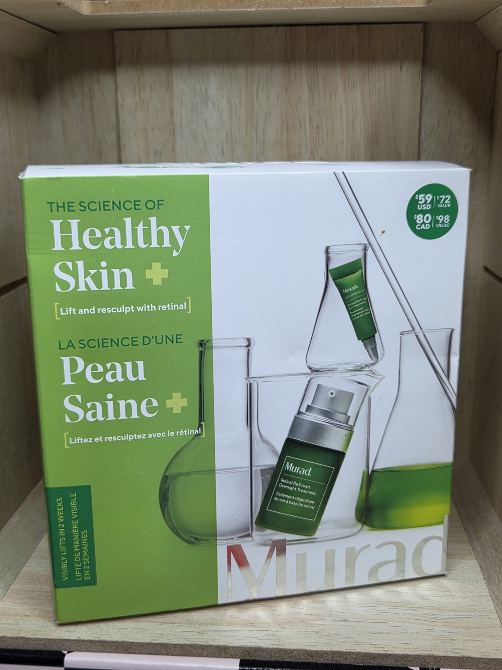 The Science of Healthy Skin: Lift + Resculpt with Retinal" 2-piece travel set